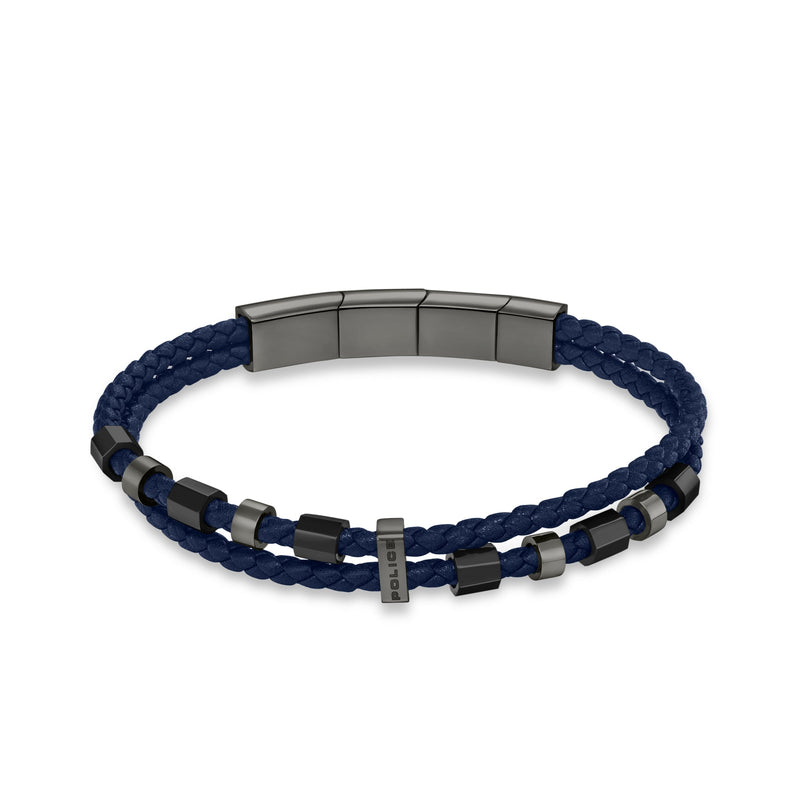 Police Men's Bracelet Leather Blue Black Men's Bracelet Leather Men's Bracelet Leather Band Leather Bracelet Men's Leather Bracelets