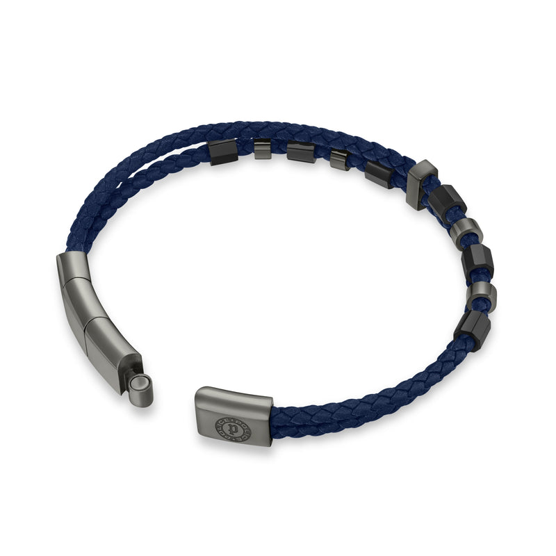 Police Men's Bracelet Leather Blue Black Men's Bracelet Leather Men's Bracelet Leather Band Leather Bracelet Men's Leather Bracelets