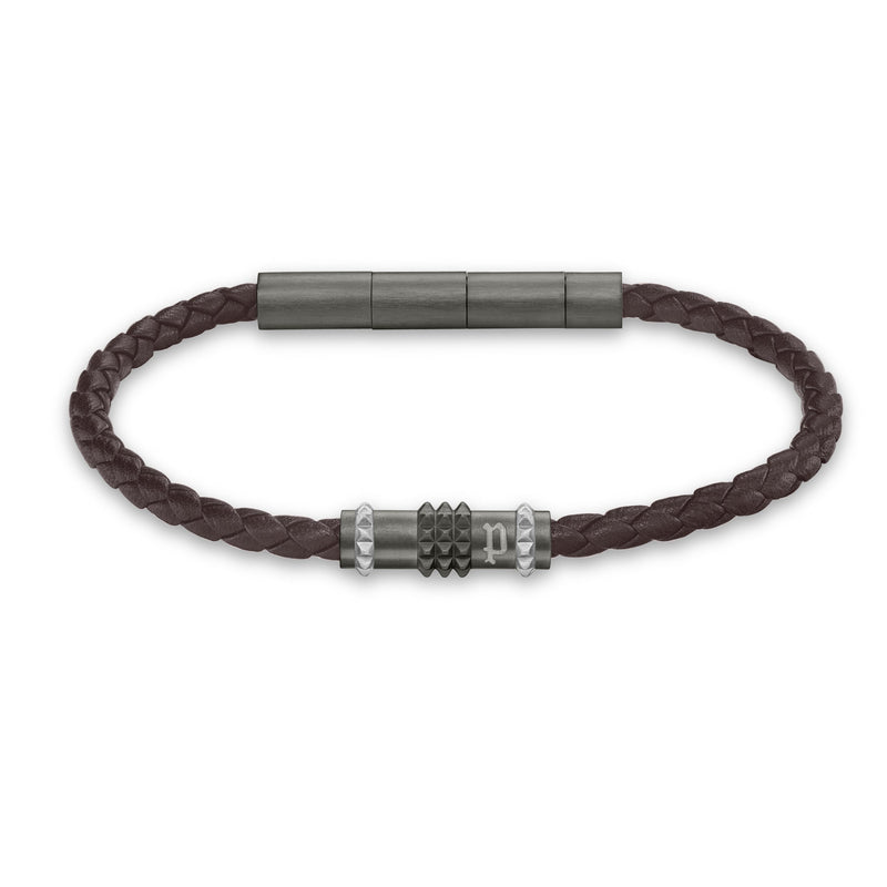 Police Men's Bracelet Leather Brown - Braided Leather Band Men's Bracelet - Bracelet Leather Men