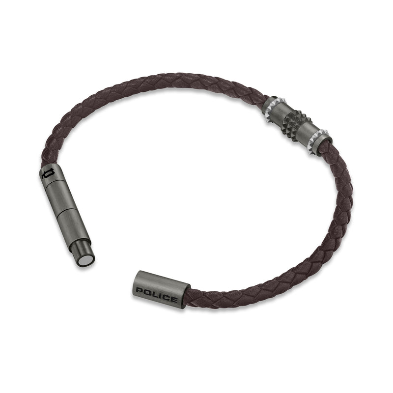 Police Men's Bracelet Leather Brown - Braided Leather Band Men's Bracelet - Bracelet Leather Men