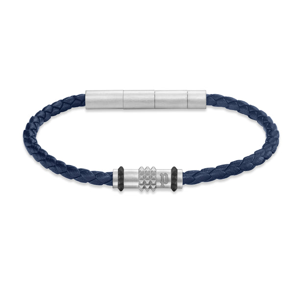 Police Men's Bracelet Leather Stainless Steel Blue - Bracelets Men Leather - Bracelet Men Leather - Bracelet Leather Men - Bracelets Men