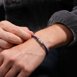 Police Men's Bracelet Leather Stainless Steel Blue - Bracelets Men Leather - Bracelet Men Leather - Bracelet Leather Men - Bracelets Men