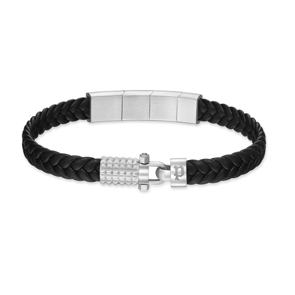 Police Men's Bracelet Leather Stainless Steel Black Men's Bracelet Leather Bracelet Leather Band Men's Leather Bracelet Leather