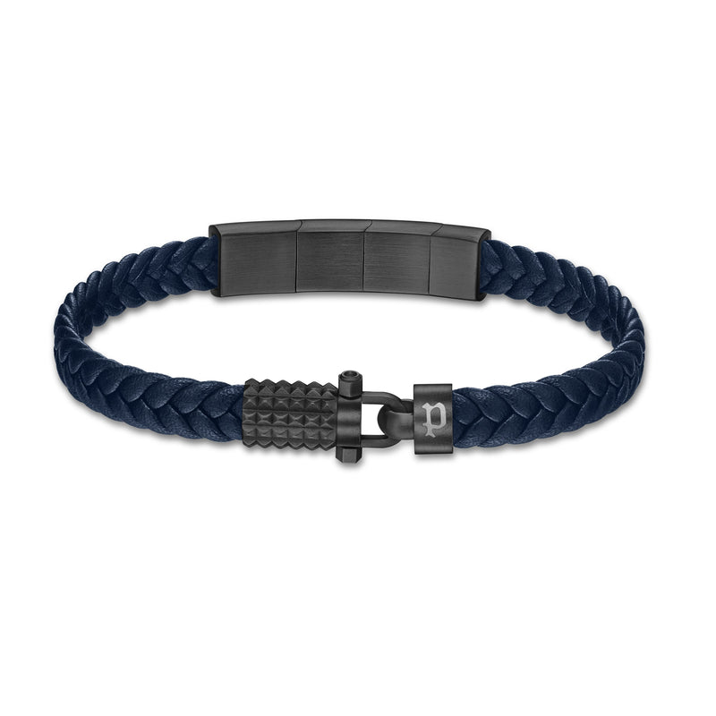 Police Men's Bracelet Leather Blue Men's Bracelet Leather Bracelet Men Leather Bracelet Leather Chain Leather Band Men Leather