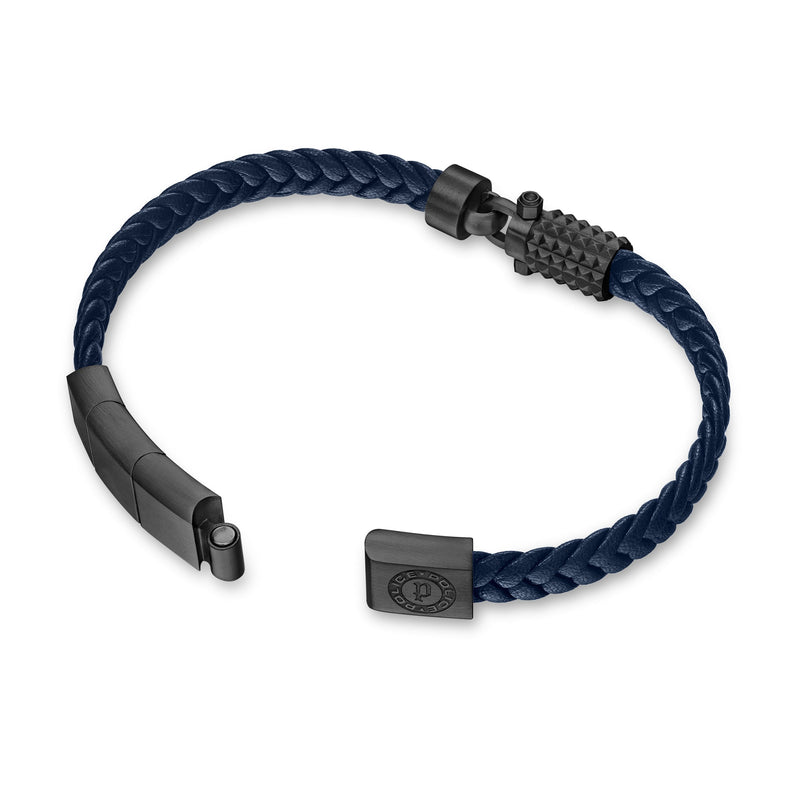 Police Men's Bracelet Leather Blue Men's Bracelet Leather Bracelet Men Leather Bracelet Leather Chain Leather Band Men Leather