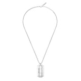 Police Men's Chain Silver Stainless Steel Razor Blades Pendant Necklace Men's Chain Silver Chain