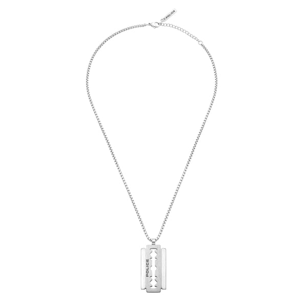 Police Men's Chain Silver Stainless Steel Razor Blades Pendant Necklace Men's Chain Silver Chain