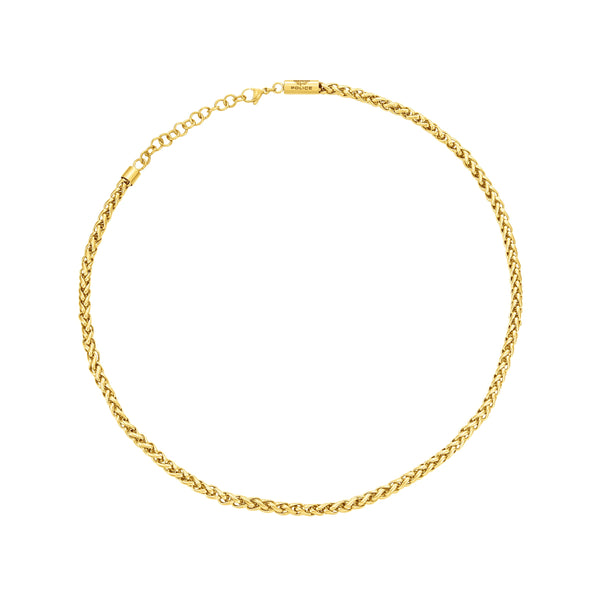Collana a catena da uomo della polizia Collana a catena da uomo in acciaio inossidabile dorato da 50 cm