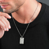 Police Herren Kette Halskette Silber Edelstahl Herrenkette mit Anhänger Halskette Silber Kette Anhänger