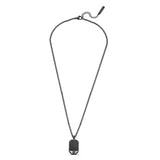 Collana a catena da uomo Police in acciaio inossidabile nero Collana a catena da 50 cm Catena da uomo a catena in argento