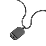 Collana a catena da uomo Police in acciaio inossidabile nero Collana a catena da 50 cm Catena da uomo a catena in argento