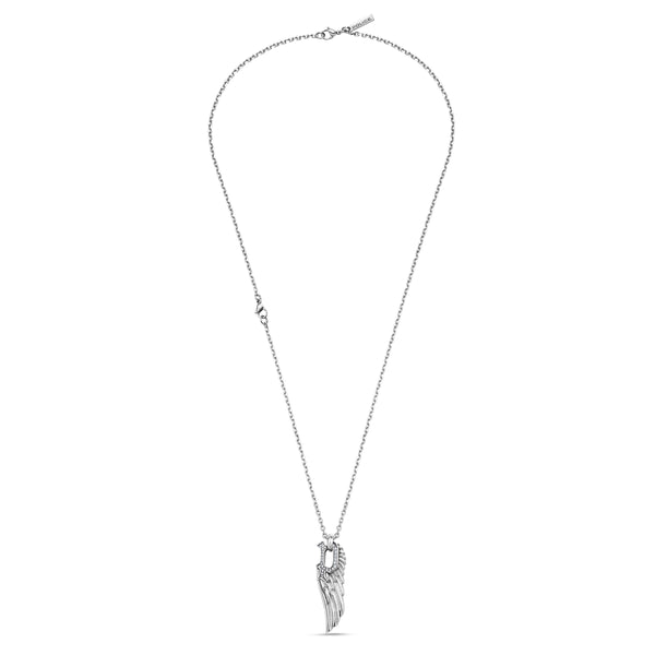 Collana da uomo della polizia Collana con ciondolo ad ala in argento Collana con catena in argento da uomo. Regalo di gioielli