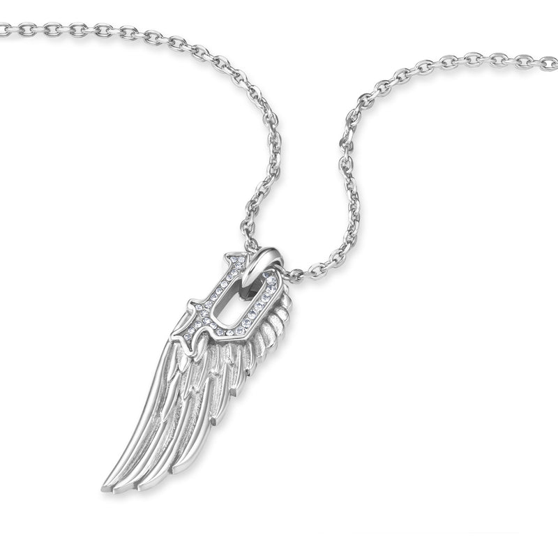 Police Men's Necklace Silver Wing Pendant Chain Necklace Silver Chain Men's Chain Jewelry Gift