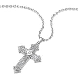 Police Herren Kette Halskette Silber 50 cm Edelstahl Kreuz Anhänger Herrenkette Silber Kette Halskette Herren Schmuck