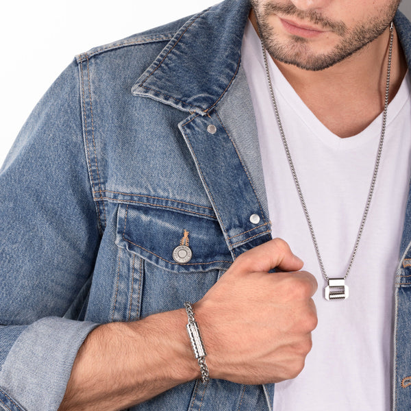 Police Men's Chain Silver 50 cm Stainless Steel Necklace Men's Chain Silver Chain