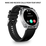 Police Herren Smartwatch Schwarz/Silber Edelstahl/Silikon Armband Smartwatch Fitness Tracker Herzfrequenzmesser Digital Uhr