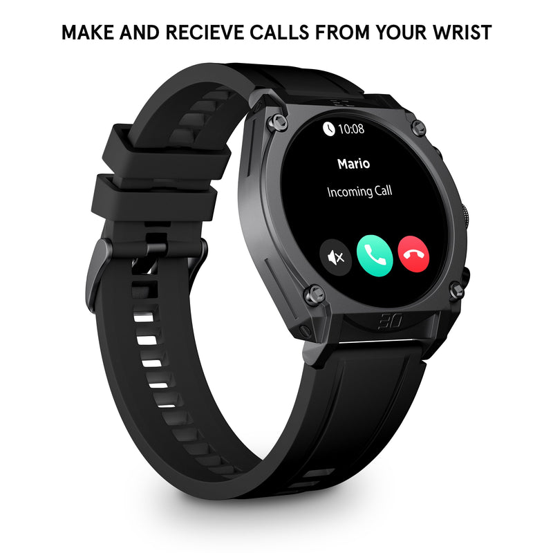 Police Herren Smartwatch mit Pulsmessung, Aktivitäts-Tracker, Schwarz, Einheitsgröße, Silikon/Edelstahl, Sportuhr, Fitnessuhr, Smartwatch Männer