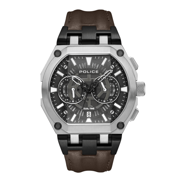 Police Herren Armbanduhr Analog Quarz Edelstahl Silber 44 mm - Police Uhr - Günstig Kaufen