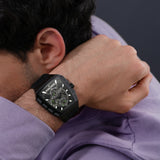 Orologio da uomo Police Cronografo analogico al quarzo Nero Verde 45 mm - Orologio sportivo - Orologio da polso - Economico