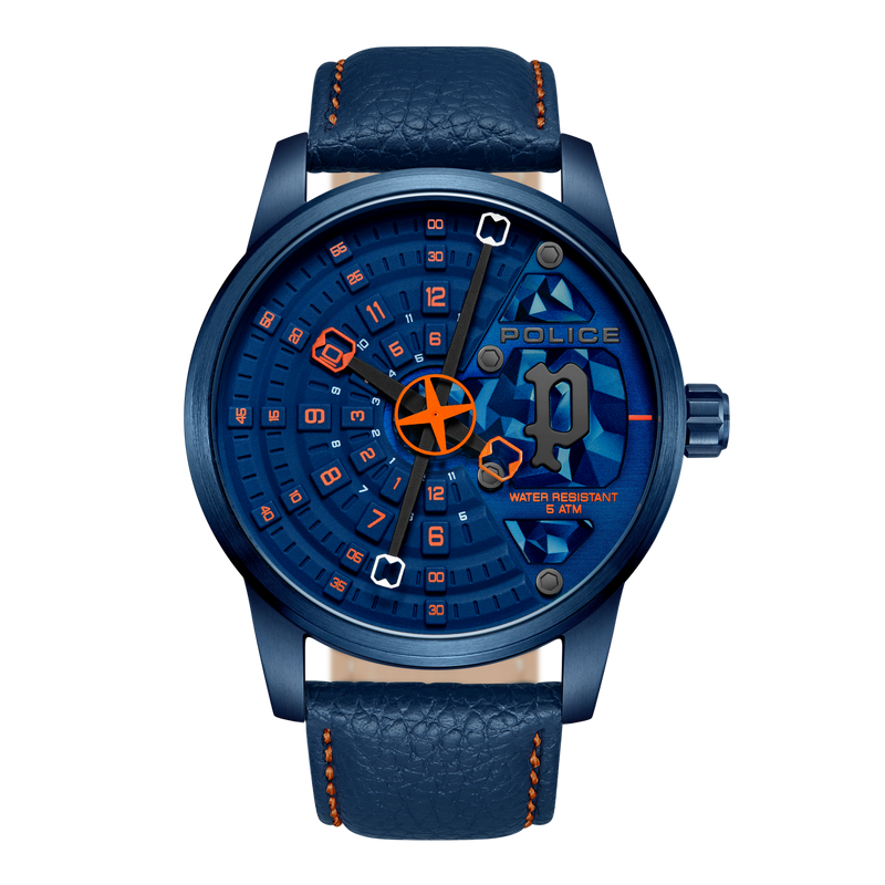 Orologio da uomo Police analogico al quarzo in acciaio inossidabile nero 44 mm - Orologio da uomo Police Cronografo