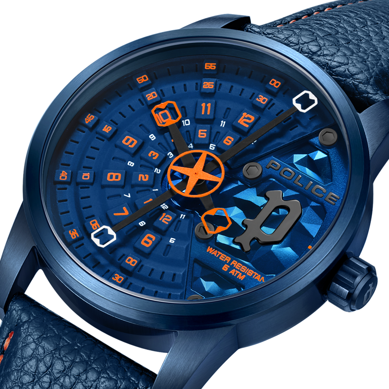 Orologio da uomo Police analogico al quarzo in acciaio inossidabile nero 44 mm - Orologio da uomo Police Cronografo