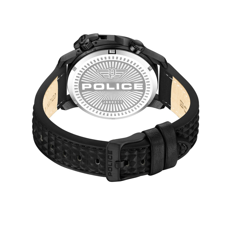Police Men's Watch Leather Black 42mm Chronograph Automatic Men's Watch Wrist Watch