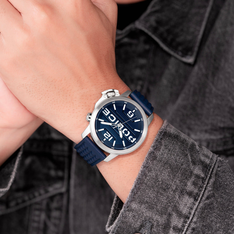 Orologio da polso da uomo Police cronografo in acciaio inossidabile argento 44 mm - orologi da uomo con funzione cronografo - Negozio online di orologi Police