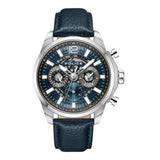 Orologio da uomo Police Cronografo analogico in pelle blu 42 mm Orologio da polso da uomo con bracciali
