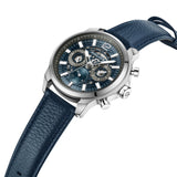 Orologio da uomo Police Cronografo analogico in pelle blu 42 mm Orologio da polso da uomo con bracciali