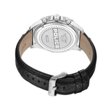 Orologio da uomo Police Cronografo Pelle Nero Argento 46 mm Orologio analogico al quarzo con data e ora