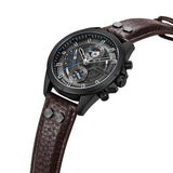 Police Men's Wristwatch Analog Leather Black Blue 44mm Chronograph Men's Watch Wrist