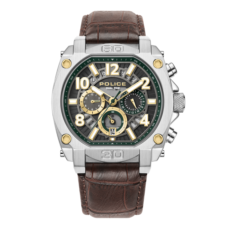 Orologio cronografo da uomo Police argento 44 mm in acciaio inossidabile - Negozio online di orologi Police - Orologio cronografo da uomo