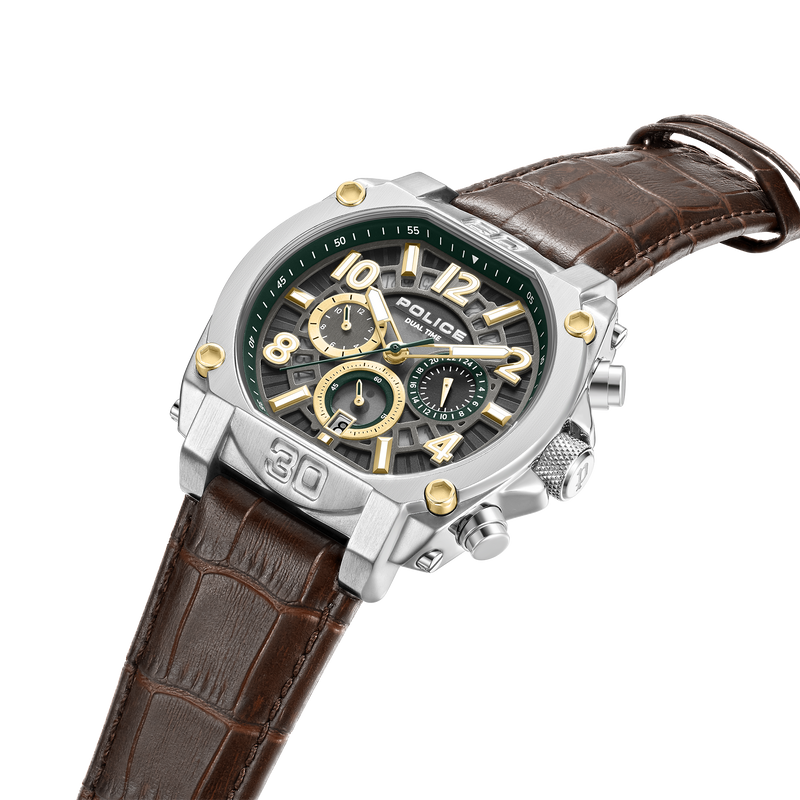 Orologio cronografo da uomo Police argento 44 mm in acciaio inossidabile - Negozio online di orologi Police - Orologio cronografo da uomo