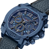 Police Men's Wristwatch Analogue Chronograph Leather Blue 44 mm Men's Watch - Timepieces - Watches