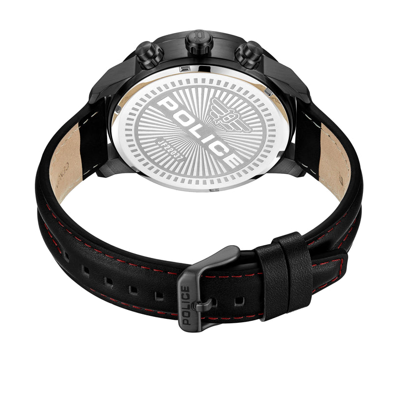 Police Orologio da uomo Cronografo Pelle Nero 44 mm Analogico al quarzo da uomo Orologio sportivo