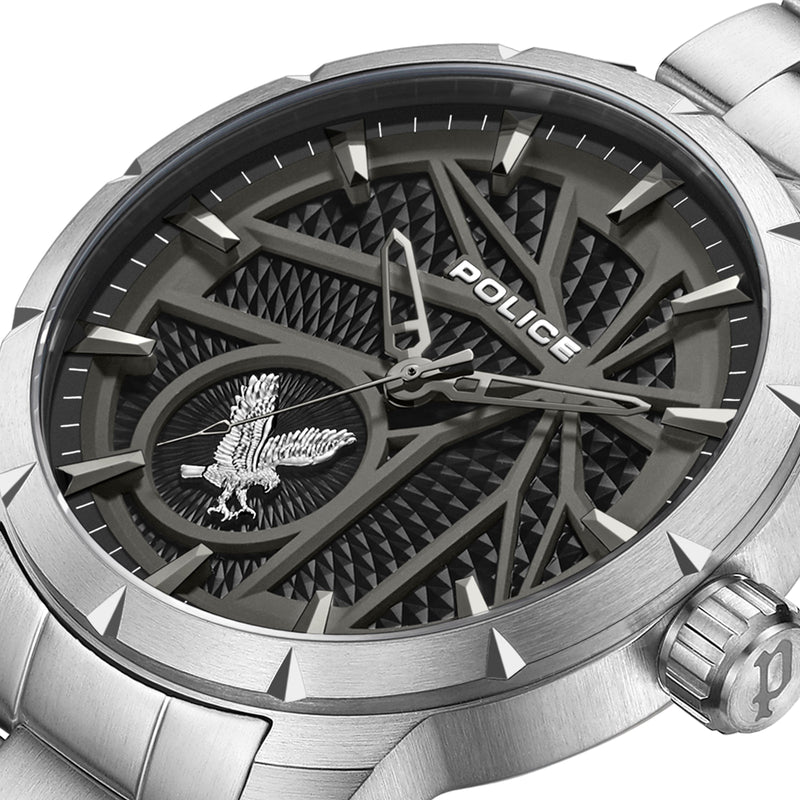 Police Men's Wristwatch Silver/Black 42 mm Analog Stainless Steel Chronograph Men's Watch Wristwatch Time