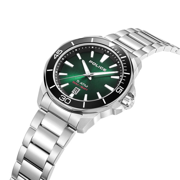 Police Men's Analogue Watch Green/Black - Chronograph Wrist Bracelets Watches