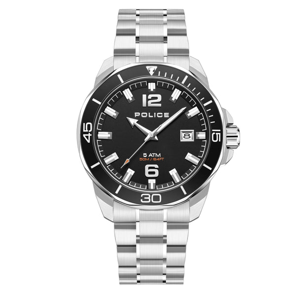 Police Men's Wristwatch Analog Watch Stainless Steel Black Men's Watch Chronograph Bracelets