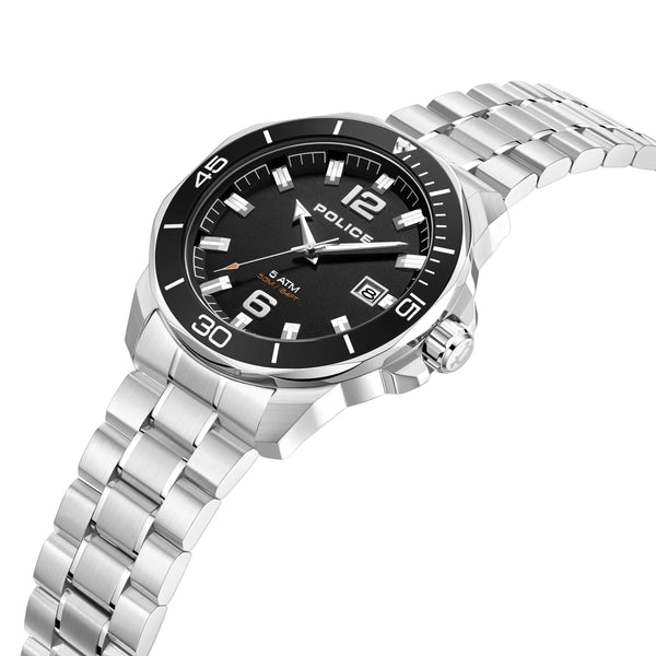 Police Men's Wristwatch Analog Watch Stainless Steel Black Men's Watch Chronograph Bracelets