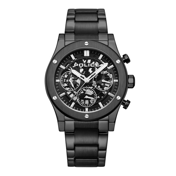 Police Men's Chronograph Watch 44mm Black Stainless Steel Wristwatch Men's Watch Chronographs
