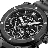 Police Men's Chronograph Watch 44mm Black Stainless Steel Wristwatch Men's Watch Chronographs