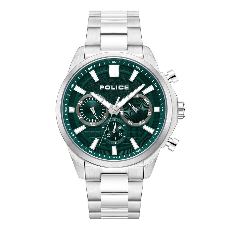 Police Men's Chronograph Watch Green 42mm Stainless Steel Wristwatch Men's Watch Chronographs