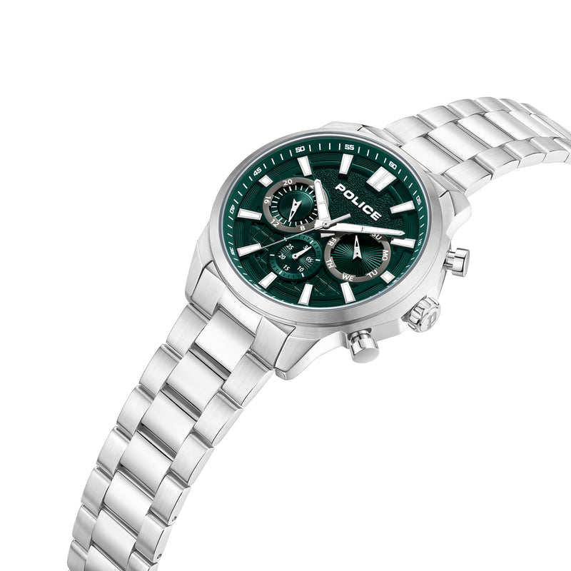 Police Men's Chronograph Watch Green 42mm Stainless Steel Wristwatch Men's Watch Chronographs