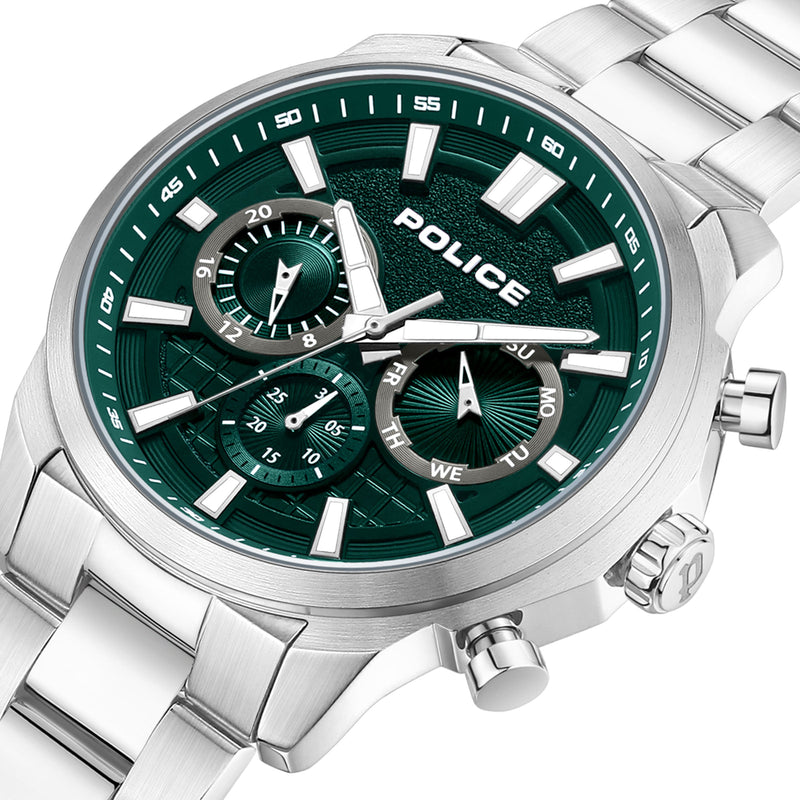 Police Men's Chronograph Watch Green 42mm Stainless Steel Wristwatch Men's Watch Chronographs