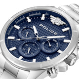 Police Men's Chronograph Watch Blue/Silver 44mm Stainless Steel Wristwatch Men's Watch Chronographs