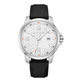 Orologio da uomo Police Orologio analogico al quarzo Argento/Nero 44 mm Orologio da uomo in acciaio inossidabile/gomma Cronografo Orologio sportivo