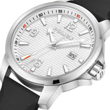 Orologio da uomo Police Orologio analogico al quarzo Argento/Nero 44 mm Orologio da uomo in acciaio inossidabile/gomma Cronografo Orologio sportivo