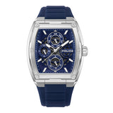 Police Men's Wristwatch Analog Quartz Stainless Steel Blue Silver 45mm Chronograph Men's Watch Leather Strap Time Date