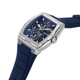 Police Men's Wristwatch Analog Quartz Stainless Steel Blue Silver 45mm Chronograph Men's Watch Leather Strap Time Date