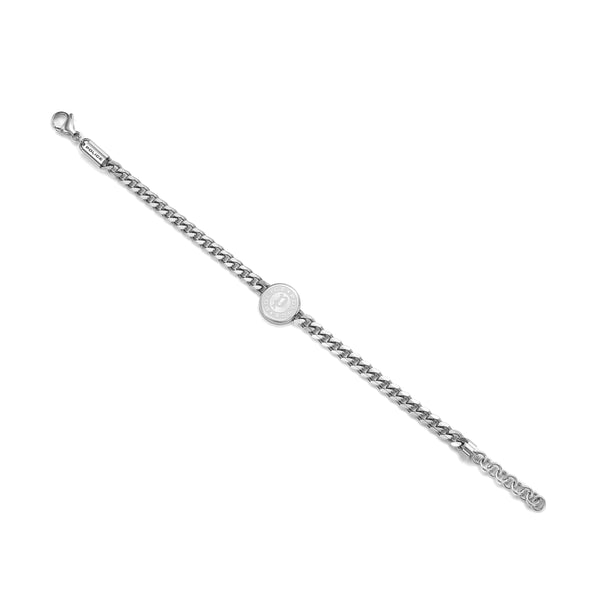 Bracciale da uomo Police in acciaio inossidabile argento 21 cm catena a maglie bracciale da uomo bracciale a catena in argento - gioielli da uomo